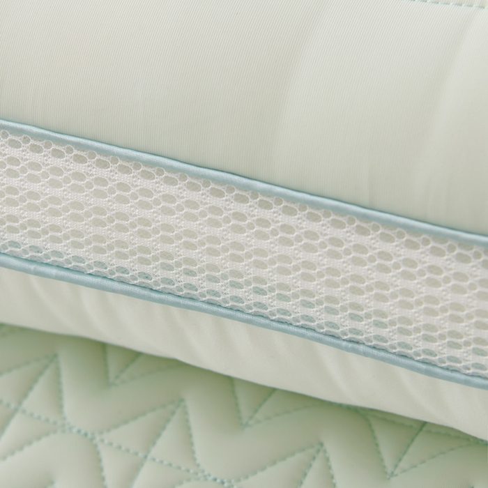 91家纺网 家纺一手货源 找家纺 珍贝家纺 2025夏季新款亲肤舒适冰丝凉感定形枕头枕芯 冰丝凉感-浅绿 48x74cm高枕/对