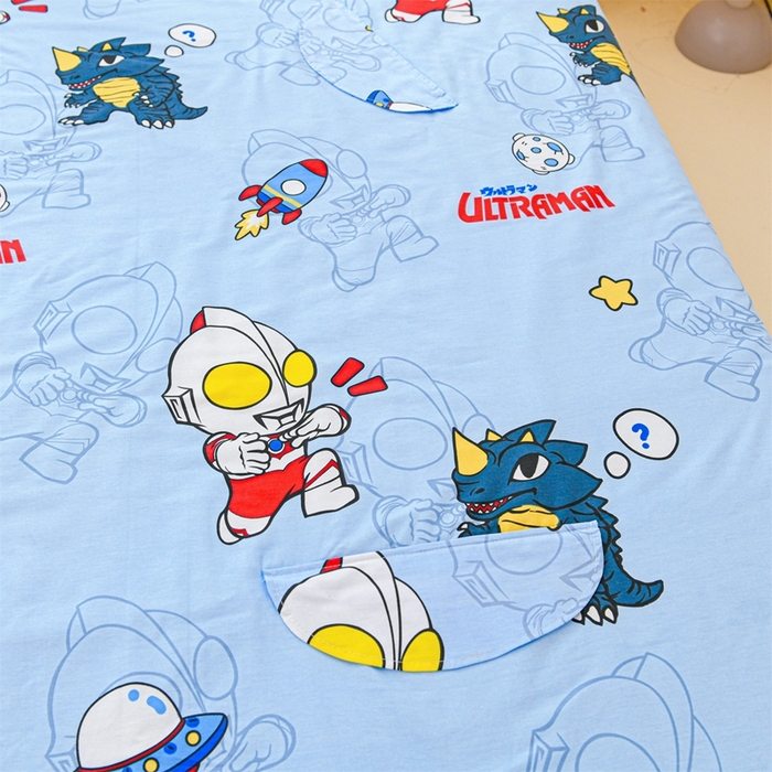 91家纺网 家纺一手货源 找家纺 名兮家居 2025新款正版授权全棉儿童护肚防踢盖毯 防踢被-奥特勇士