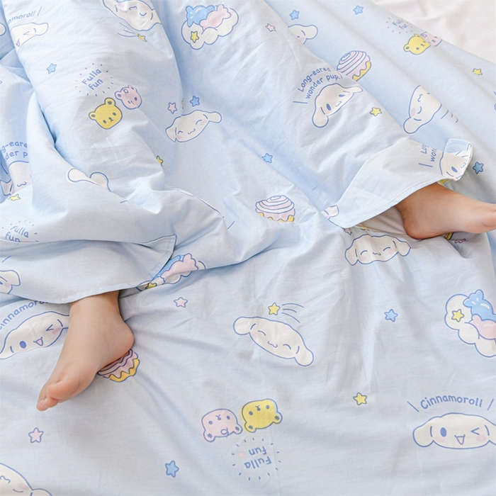 91家纺网 家纺一手货源 找家纺 名兮家居 2025新款正版授权全棉儿童护肚防踢盖毯 防踢被-蛋糕玉桂狗