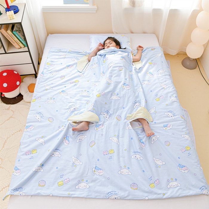 名兮家居 2025新款正版授权全棉儿童护肚防踢盖毯 防踢被-蛋糕玉桂狗