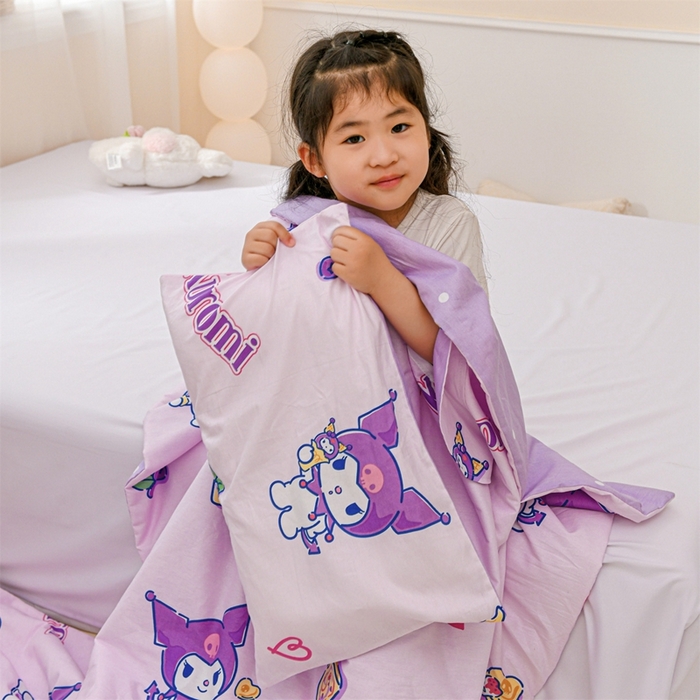 91家纺网 家纺一手货源 找家纺 名兮家居 2025新款正版授权全棉儿童护肚防踢盖毯 防踢被-甜筒库洛米