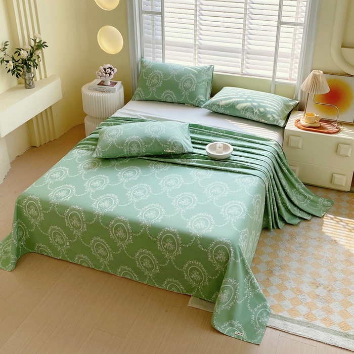 91家纺网 家纺一手货源 找家纺 金鑫汇家纺 2025新款A类全棉老粗布床单 芳华