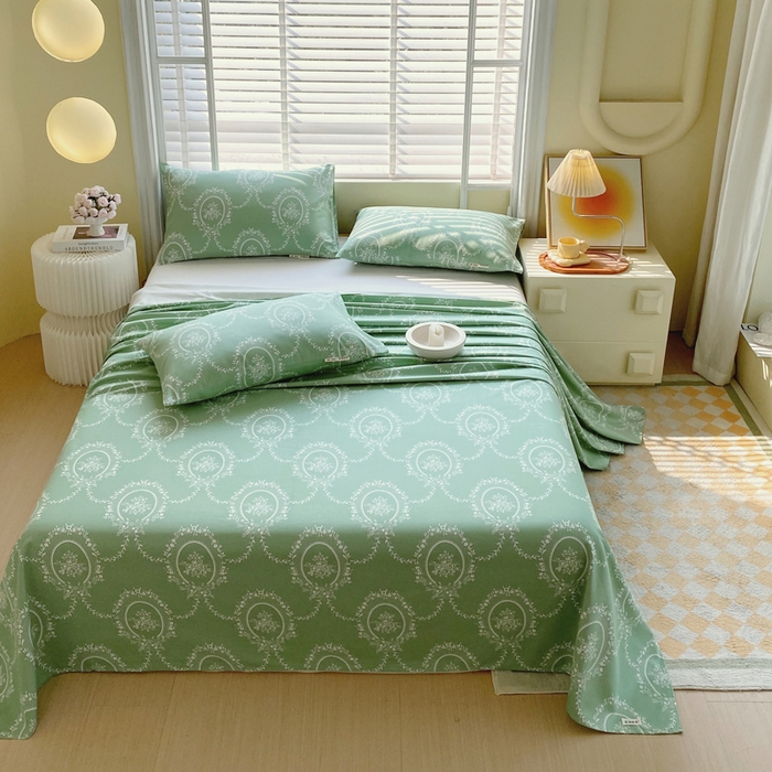 91家纺网 家纺一手货源 找家纺 金鑫汇家纺 2025新款A类全棉老粗布床单 芳华