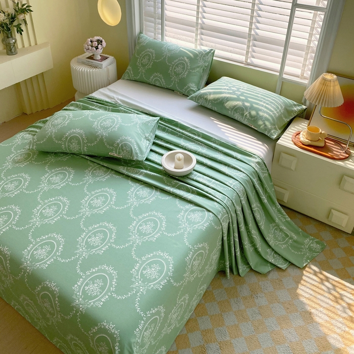 91家纺网 家纺一手货源 找家纺 金鑫汇家纺 2025新款A类全棉老粗布床单 芳华