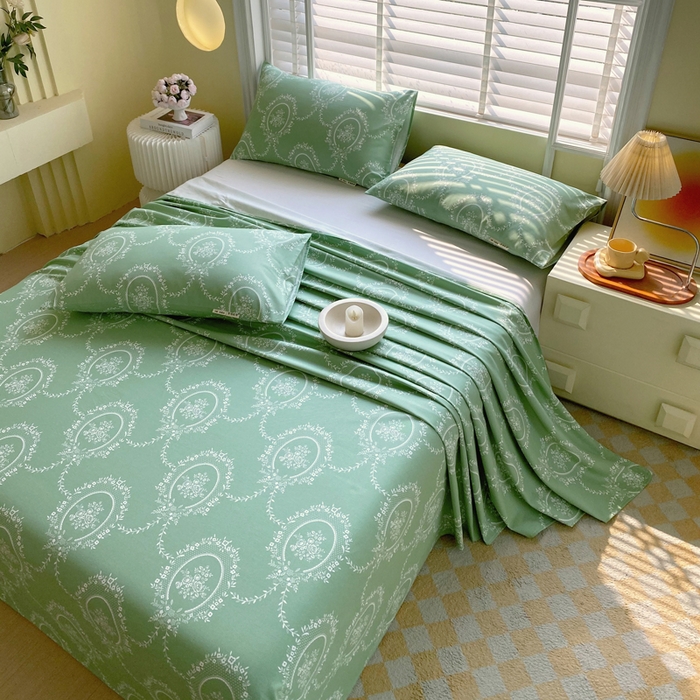 91家纺网 家纺一手货源 找家纺 金鑫汇家纺 2025新款A类全棉老粗布床单 芳华