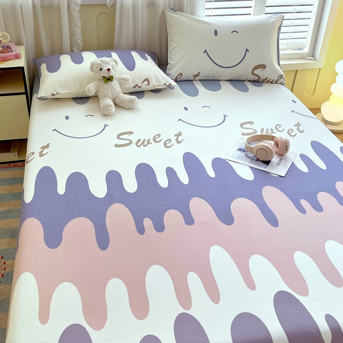 91家纺网 家纺一手货源 找家纺 金鑫汇家纺 2025新款A类全棉老粗布床单 老粗布·奶油粉