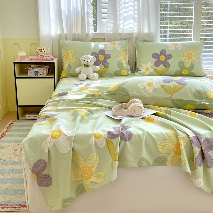 91家纺网 家纺一手货源 找家纺 金鑫汇家纺 2025新款A类全棉老粗布床单 老粗布·五彩缤纷