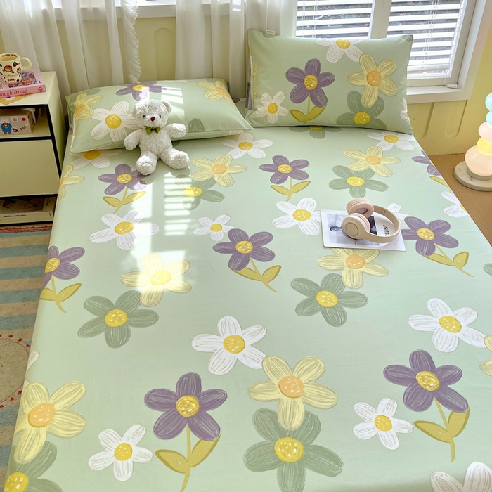 91家纺网 家纺一手货源 找家纺 金鑫汇家纺 2025新款A类全棉老粗布床单 老粗布·五彩缤纷