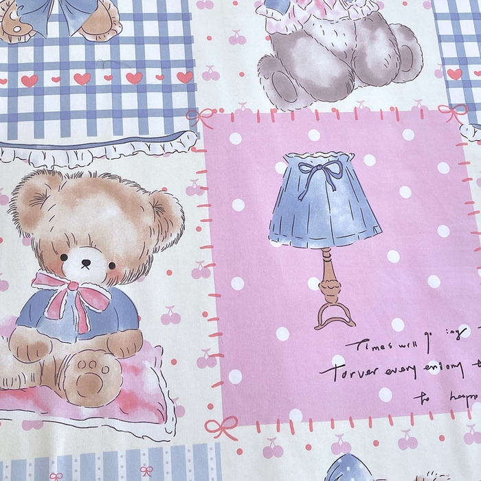 91家纺网 家纺一手货源 找家纺 金鑫汇家纺 2025新款A类全棉老粗布床单 老粗布·熊熊精灵