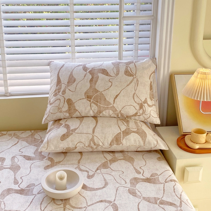 91家纺网 家纺一手货源 找家纺 金鑫汇家纺 2025新款A类全棉老粗布床单 米亚黄