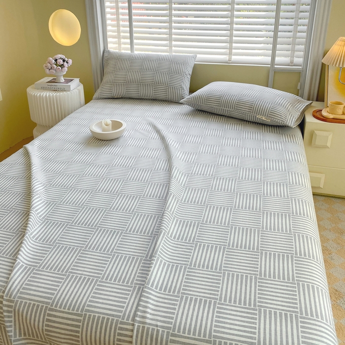 91家纺网 家纺一手货源 找家纺 金鑫汇家纺 2025新款A类全棉老粗布床单 休闲时光