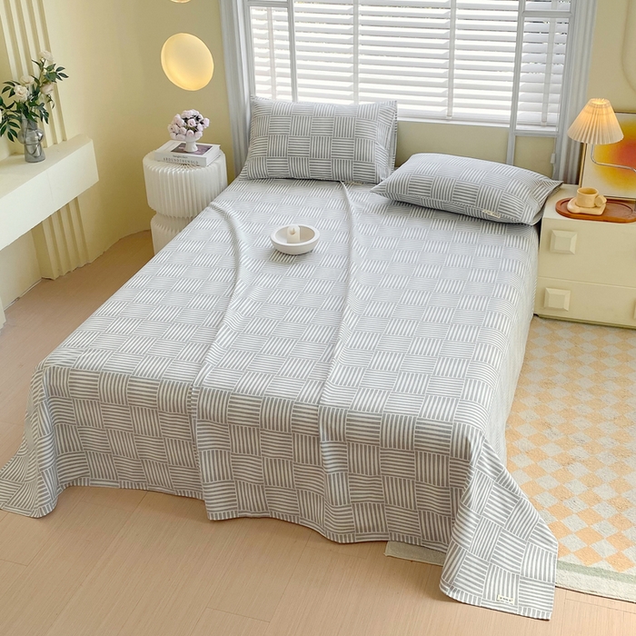 91家纺网 家纺一手货源 找家纺 金鑫汇家纺 2025新款A类全棉老粗布床单 休闲时光