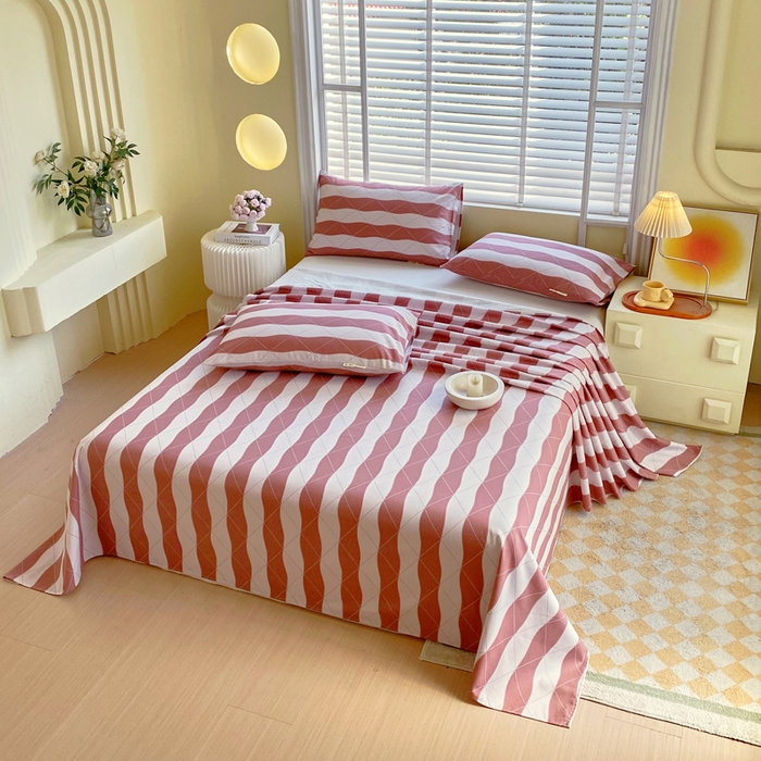 91家纺网 家纺一手货源 找家纺 金鑫汇家纺 2025新款A类全棉老粗布床单 雅致