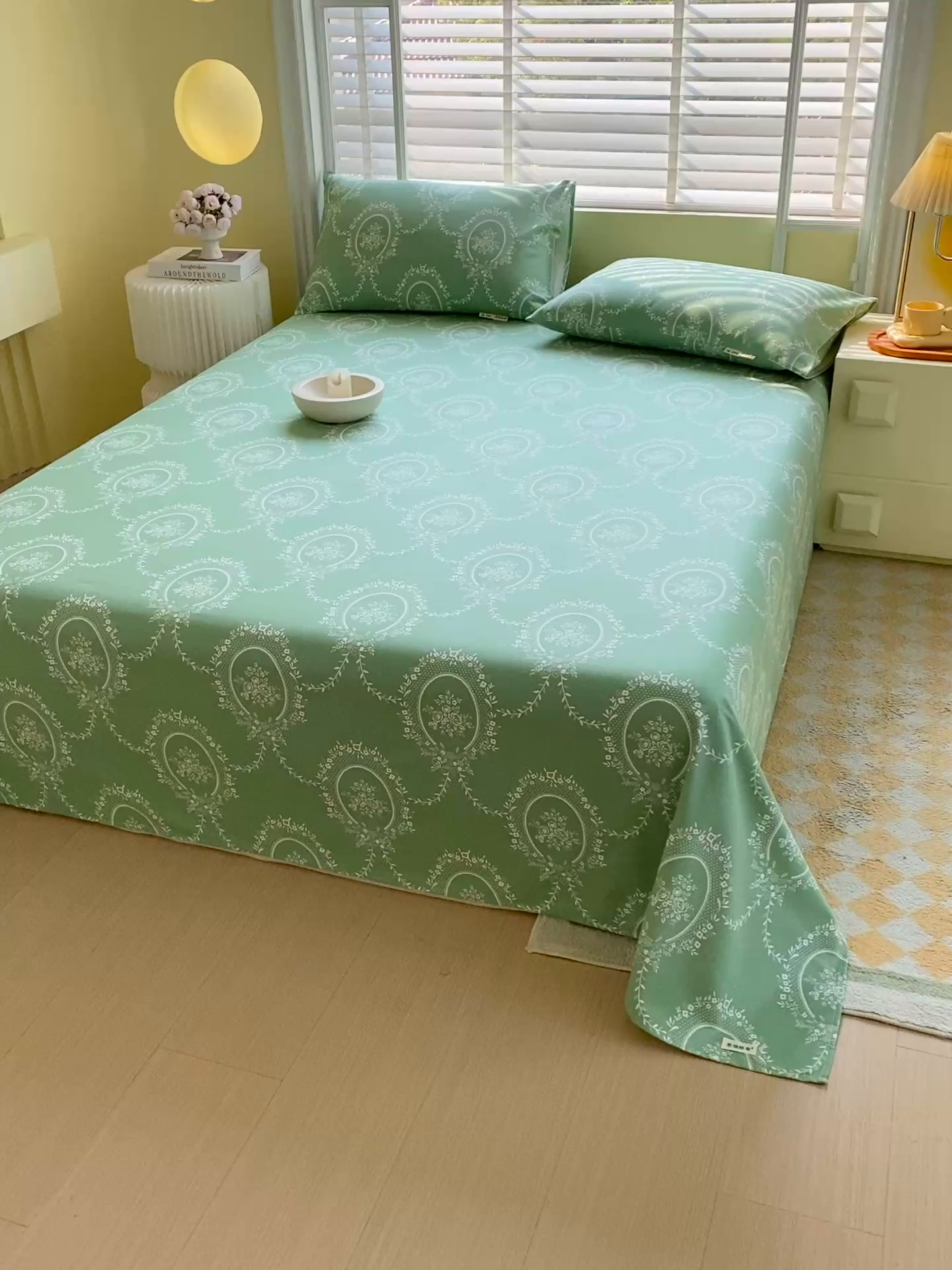 91家纺网 家纺一手货源 找家纺 金鑫汇家纺 2025新款A类全棉老粗布床单 芳华