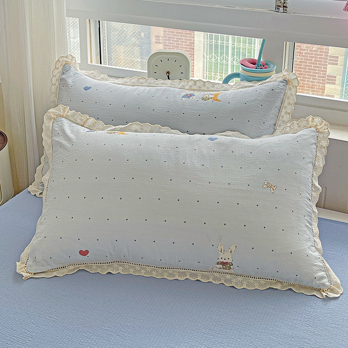 91家纺网 家纺一手货源 找家纺 恋之语 2025春夏新款云感全棉纯棉花边款夏被夏凉被空调被四件套套件