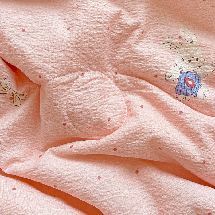 91家纺网 家纺一手货源 找家纺 恋之语 2025春夏新款云感全棉纯棉花边款夏被夏凉被空调被四件套套件