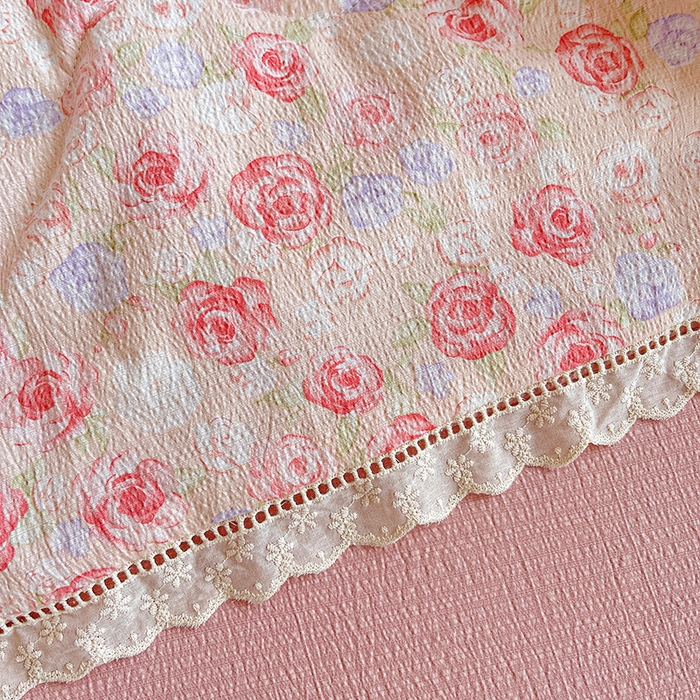 91家纺网 家纺一手货源 找家纺 恋之语 2025春夏新款云感全棉纯棉花边款夏被夏凉被空调被四件套套件