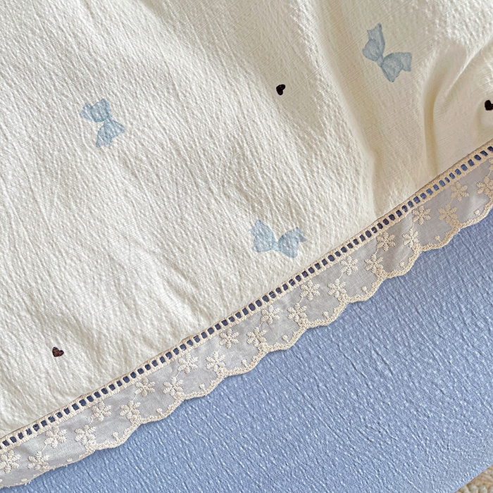 91家纺网 家纺一手货源 找家纺 恋之语 2025春夏新款云感全棉纯棉花边款夏被夏凉被空调被四件套套件