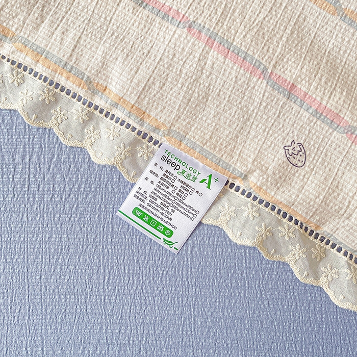 91家纺网 家纺一手货源 找家纺 恋之语 2025春夏新款云感全棉纯棉花边款夏被夏凉被空调被四件套套件