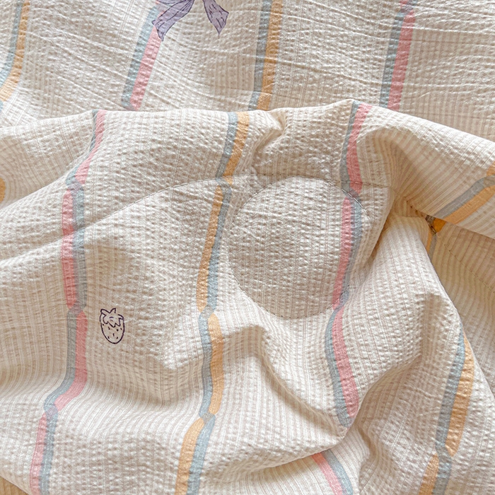 91家纺网 家纺一手货源 找家纺 恋之语 2025春夏新款云感全棉纯棉花边款夏被夏凉被空调被四件套套件