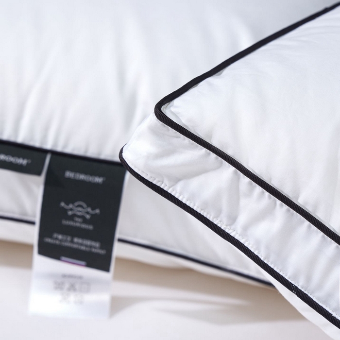 91家纺网 家纺一手货源 找家纺 境月枕芯坊 2025新款黑标羽绒枕立体款枕头枕芯 黑标羽绒枕 48x74cm中枕/只