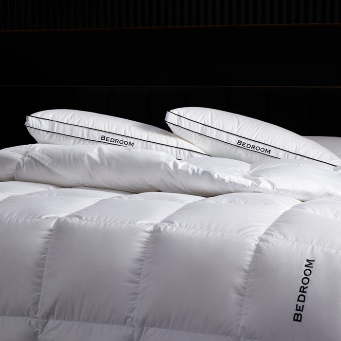 91家纺网 家纺一手货源 找家纺 境月枕芯坊 2025新款黑标羽绒枕分区枕枕头枕芯 黑标羽绒枕分区款 48x74cm/只四区呵护款