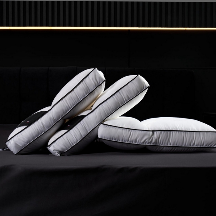 91家纺网 家纺一手货源 找家纺 境月枕芯坊 2025新款黑标羽绒枕分区枕枕头枕芯 黑标羽绒枕分区款 48x74cm/只六区舒享款