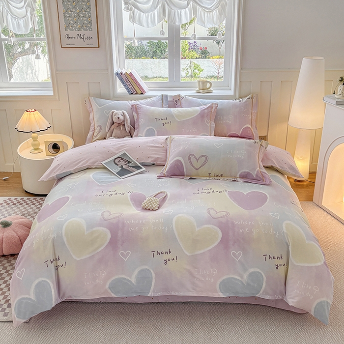 91家纺网 家纺一手货源 找家纺 （总）宇彬家纺 2025新款13070全棉纯棉印花单被套一字绣工艺款