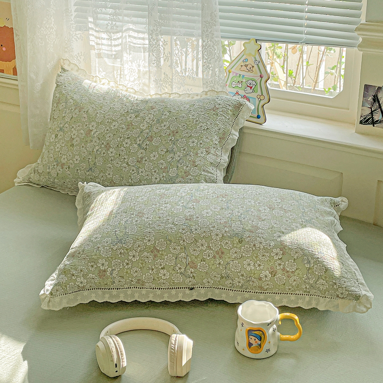 91家纺网 家纺一手货源 找家纺 （总）暖芯优选 2025新款皱皱双层纱全棉花边夏被夏凉被空调被三件套