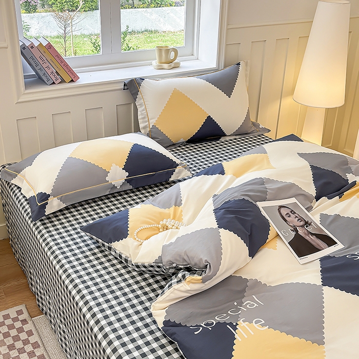 91家纺网 家纺一手货源 找家纺 （总）宇彬家纺 2025新款13070全棉纯棉印花单被套一字绣工艺款