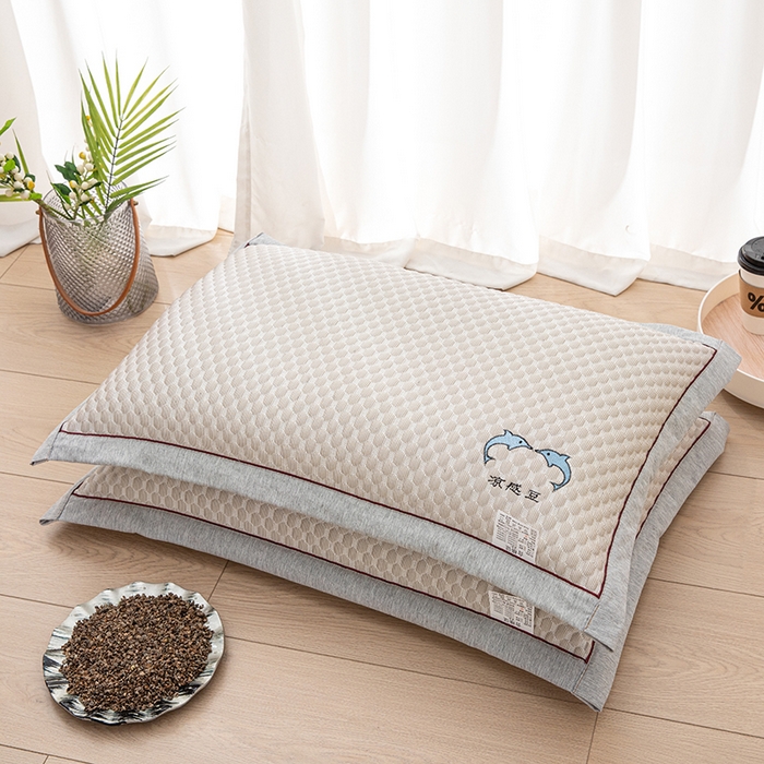 织布人 2025新款夏季冰丝凉感冰豆豆枕套单品枕套枕套单件 海豚-驼色