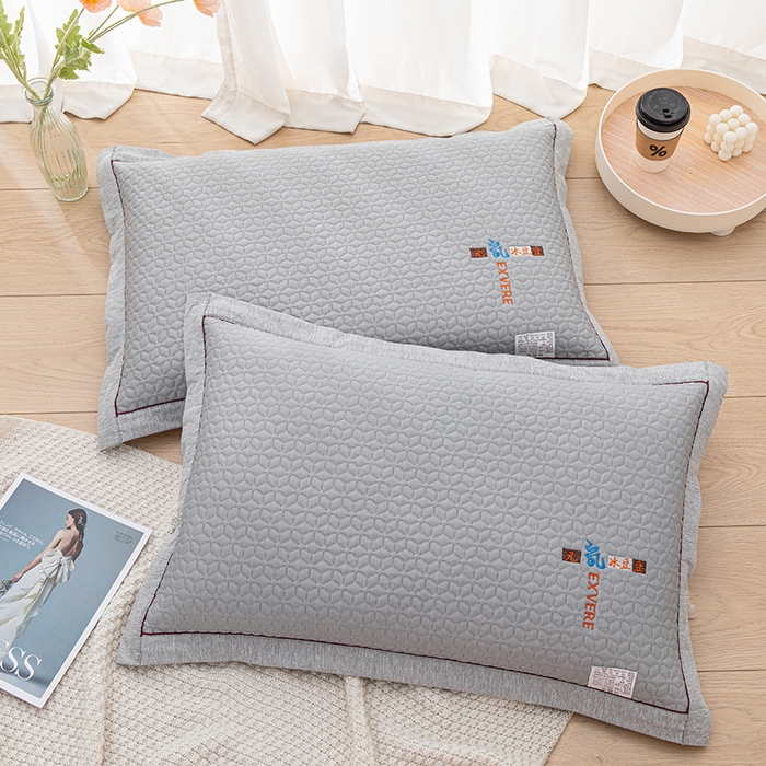 91家纺网 家纺一手货源 找家纺 织布人 2025新款夏季冰丝凉感冰豆豆枕套单品枕套枕套单件 元气冰豆豆-灰