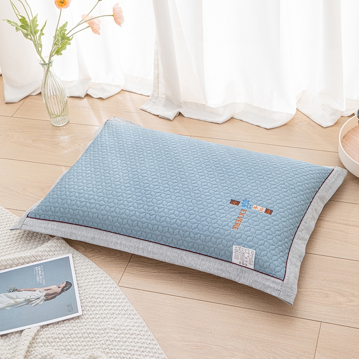 91家纺网 家纺一手货源 找家纺 织布人 2025新款夏季冰丝凉感冰豆豆枕套单品枕套枕套单件 元气冰豆豆-蓝