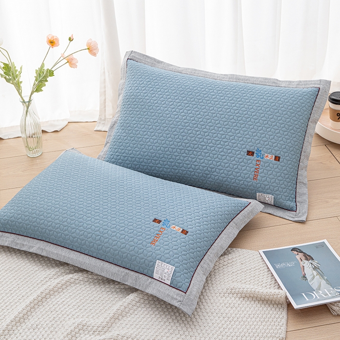 91家纺网 家纺一手货源 找家纺 织布人 2025新款夏季冰丝凉感冰豆豆枕套单品枕套枕套单件 元气冰豆豆-蓝