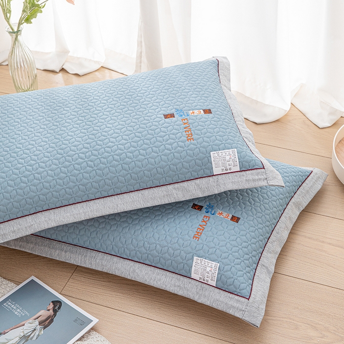 91家纺网 家纺一手货源 找家纺 织布人 2025新款夏季冰丝凉感冰豆豆枕套单品枕套枕套单件 元气冰豆豆-蓝