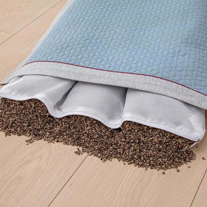 91家纺网 家纺一手货源 找家纺 织布人 2025新款夏季冰丝凉感冰豆豆枕套单品枕套枕套单件 元气冰豆豆-蓝