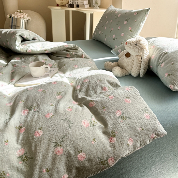 91家纺网 家纺一手货源 找家纺 韩巢家纺 2025热销新款云感双层纱单件被套-（提供卖家秀） 半生倾慕