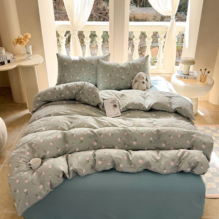 91家纺网 家纺一手货源 找家纺 韩巢家纺 2025热销新款云感双层纱单件被套-（提供卖家秀） 半生倾慕