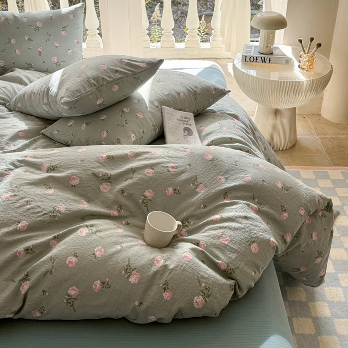 91家纺网 家纺一手货源 找家纺 韩巢家纺 2025热销新款云感双层纱单件被套-（提供卖家秀） 半生倾慕