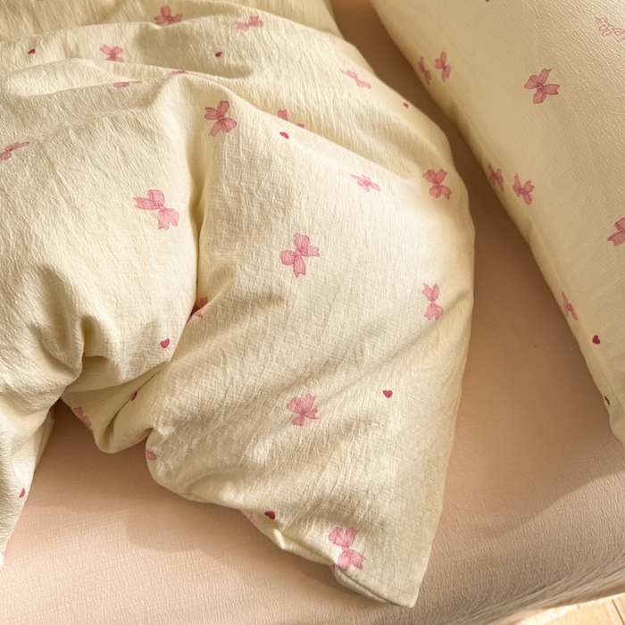 91家纺网 家纺一手货源 找家纺 韩巢家纺 2025热销新款云感双层纱单件被套-（提供卖家秀） 粉相思