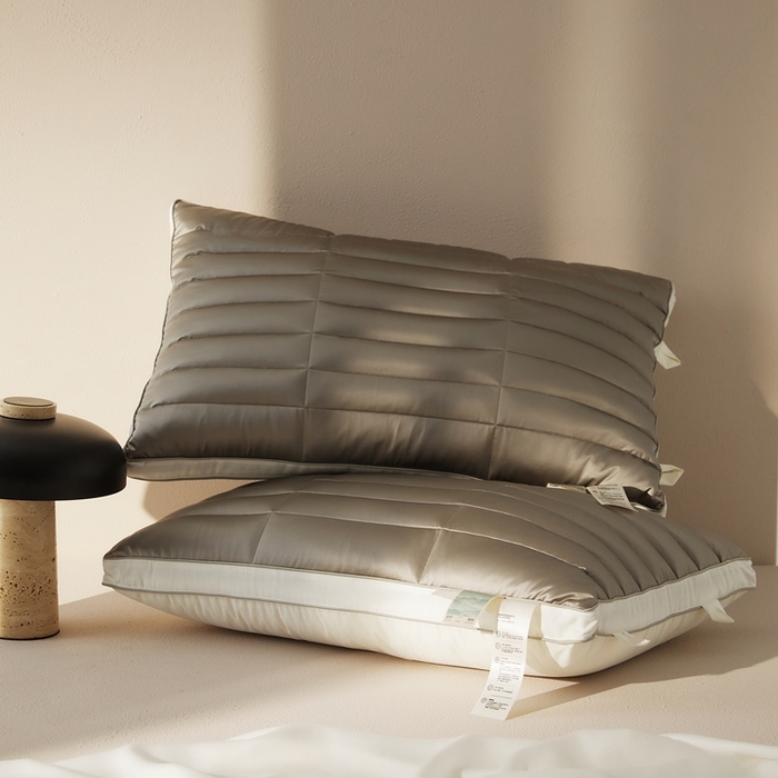 91家纺网 家纺一手货源 找家纺 境月2025新款锦氨黑苦荞麦枕 锦氨黑苦荞—灰高度（15-18cm)