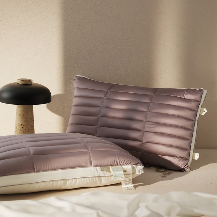 91家纺网 家纺一手货源 找家纺 境月2025新款锦氨黑苦荞麦枕 锦氨黑苦荞—紫高度（15-18左右）