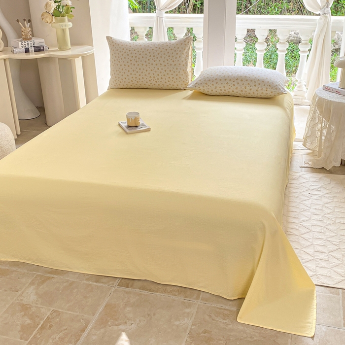 91家纺网 家纺一手货源 找家纺 韩巢家纺 2025热销新款云感双层纱单件被套-（提供卖家秀） 橘子海