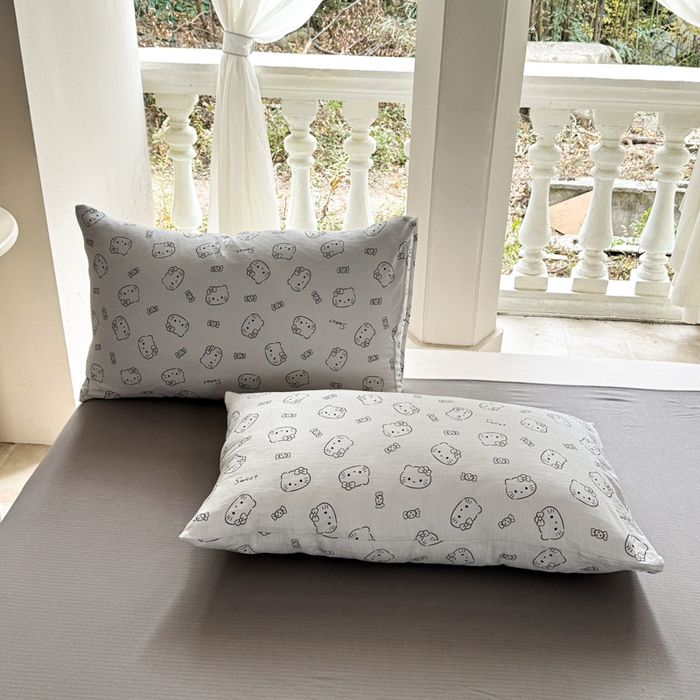 91家纺网 家纺一手货源 找家纺 韩巢家纺 2025热销新款云感双层纱单件被套-（提供卖家秀） 猫咪恋人