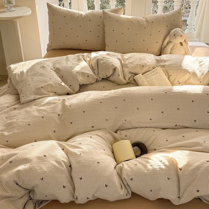 91家纺网 家纺一手货源 找家纺 韩巢家纺 2025热销新款云感双层纱单件被套-（提供卖家秀） 米倾心