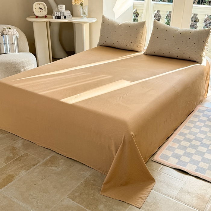 91家纺网 家纺一手货源 找家纺 韩巢家纺 2025热销新款云感双层纱单件被套-（提供卖家秀） 米倾心