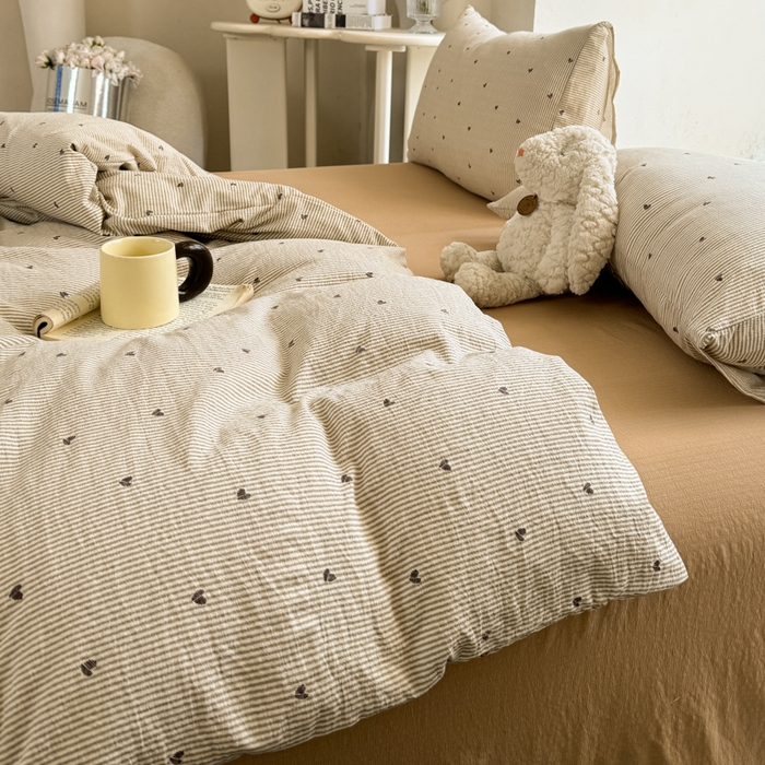 91家纺网 家纺一手货源 找家纺 韩巢家纺 2025热销新款云感双层纱单件被套-（提供卖家秀） 米倾心