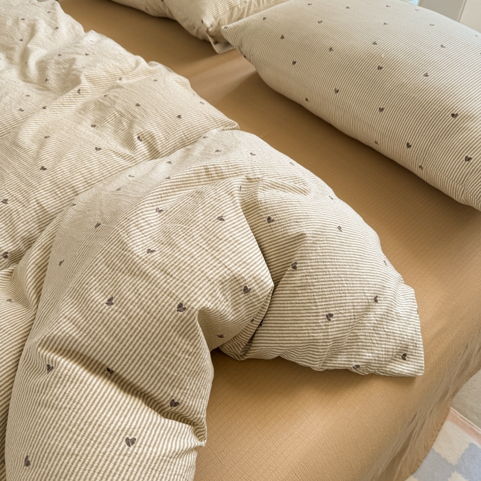 91家纺网 家纺一手货源 找家纺 韩巢家纺 2025热销新款云感双层纱单件被套-（提供卖家秀） 米倾心