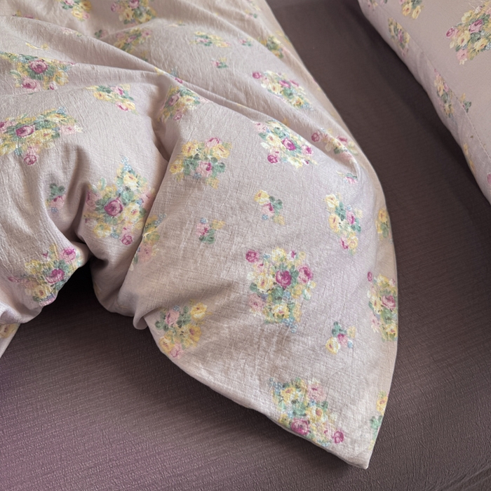 91家纺网 家纺一手货源 找家纺 韩巢家纺 2025热销新款云感双层纱单件被套-（提供卖家秀） 奶油味的暗恋