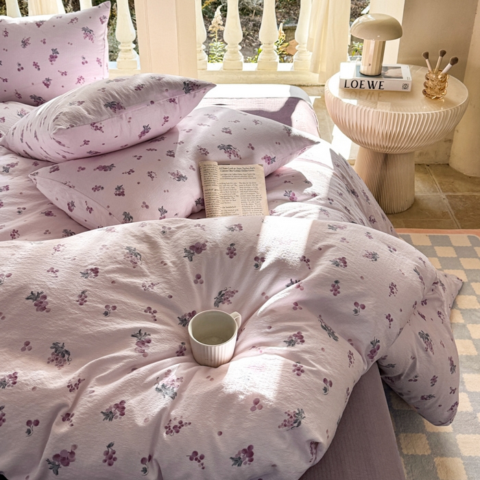 91家纺网 家纺一手货源 找家纺 韩巢家纺 2025热销新款云感双层纱单件被套-（提供卖家秀） 葡萄七分甜